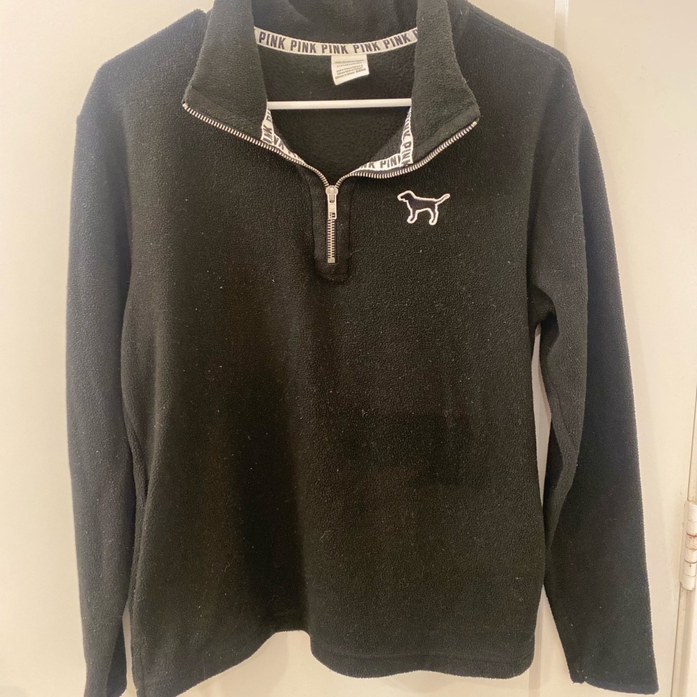 PINK Victoria's Secret Black Zip-Up Sweater